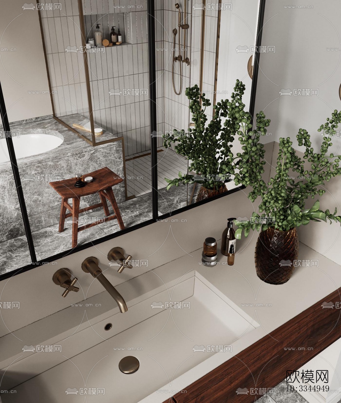 现代卫生间效果图下载（渲染图15）