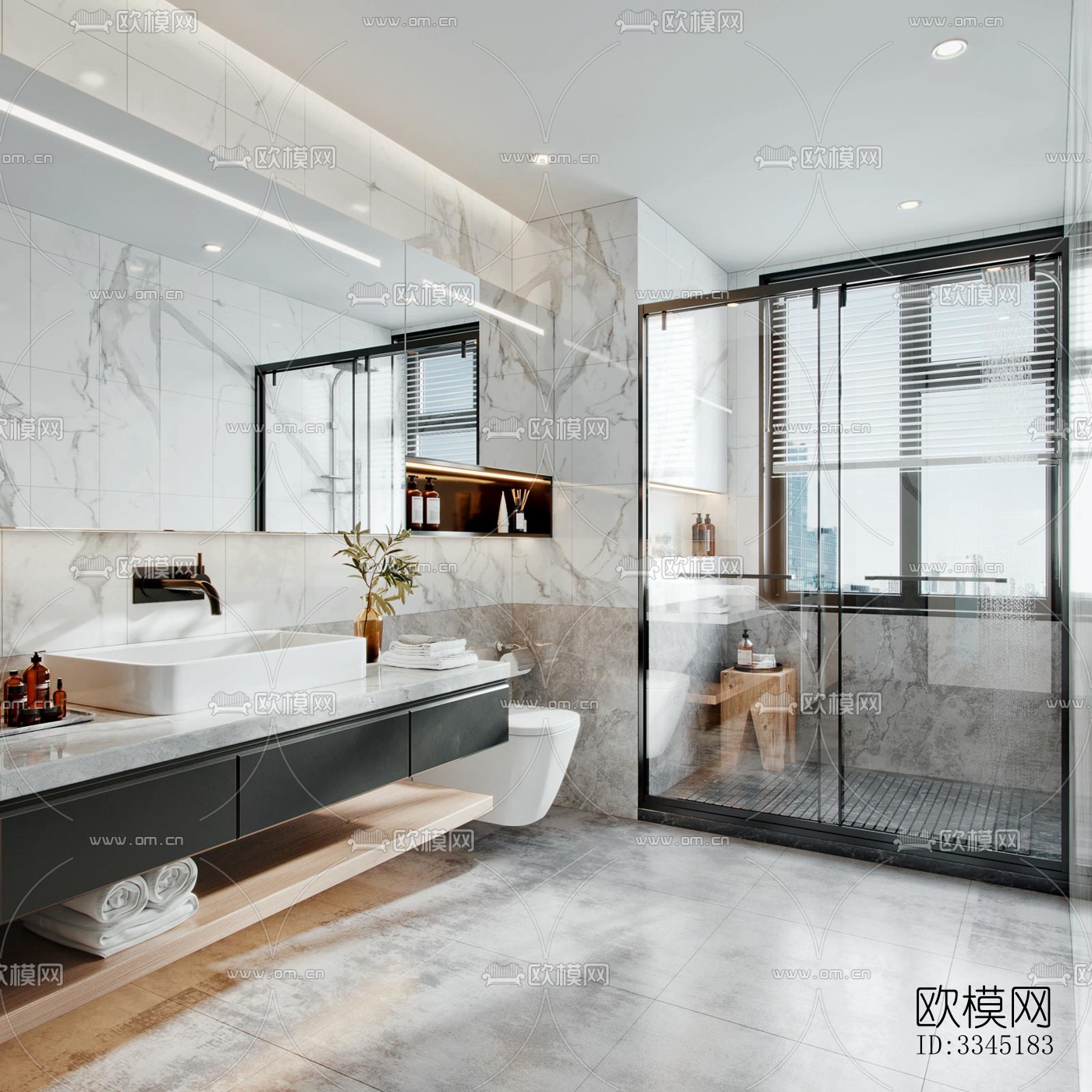 现代卫生间效果图下载（渲染图11）