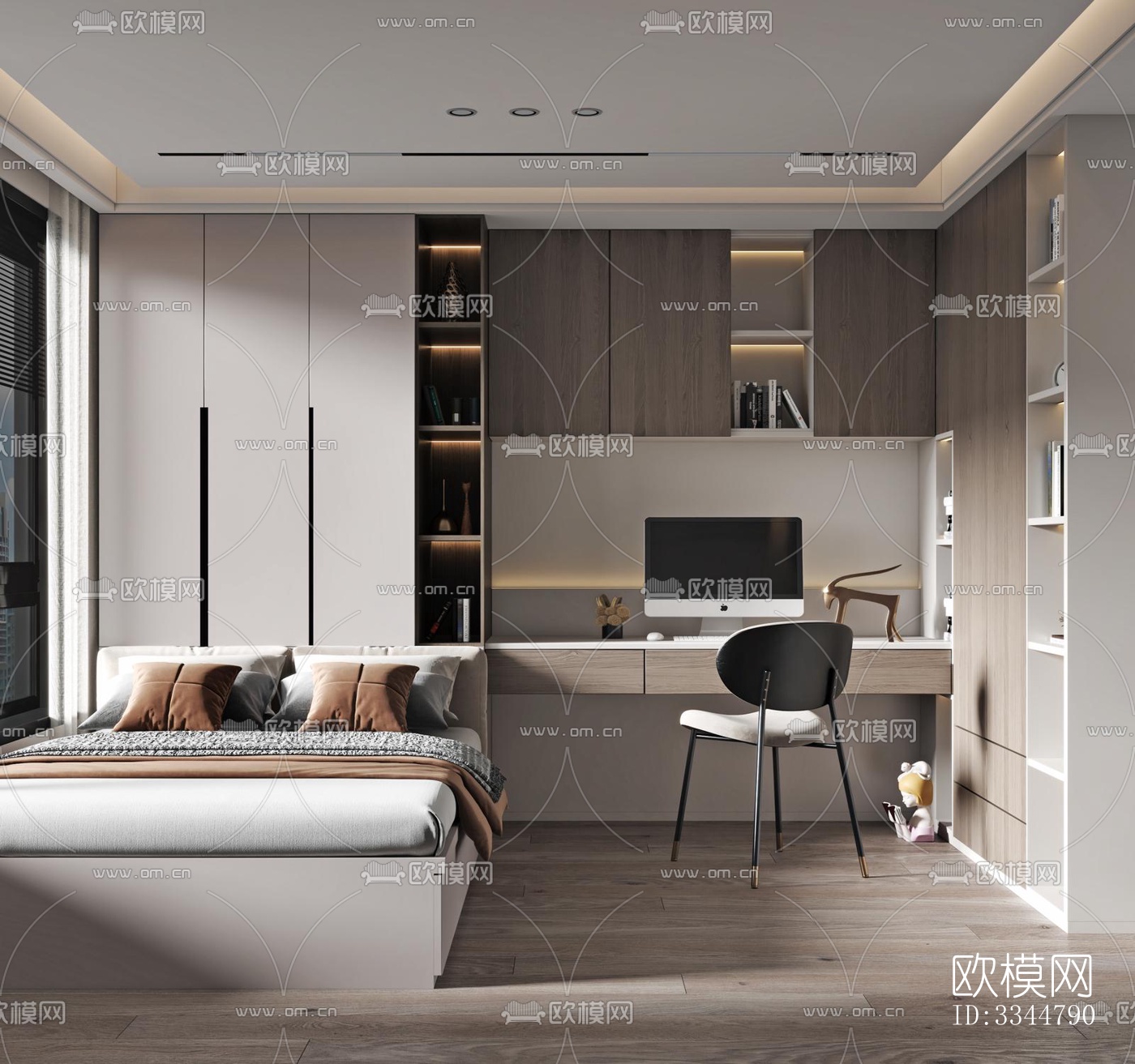现代卧室效果图下载（渲染图9）