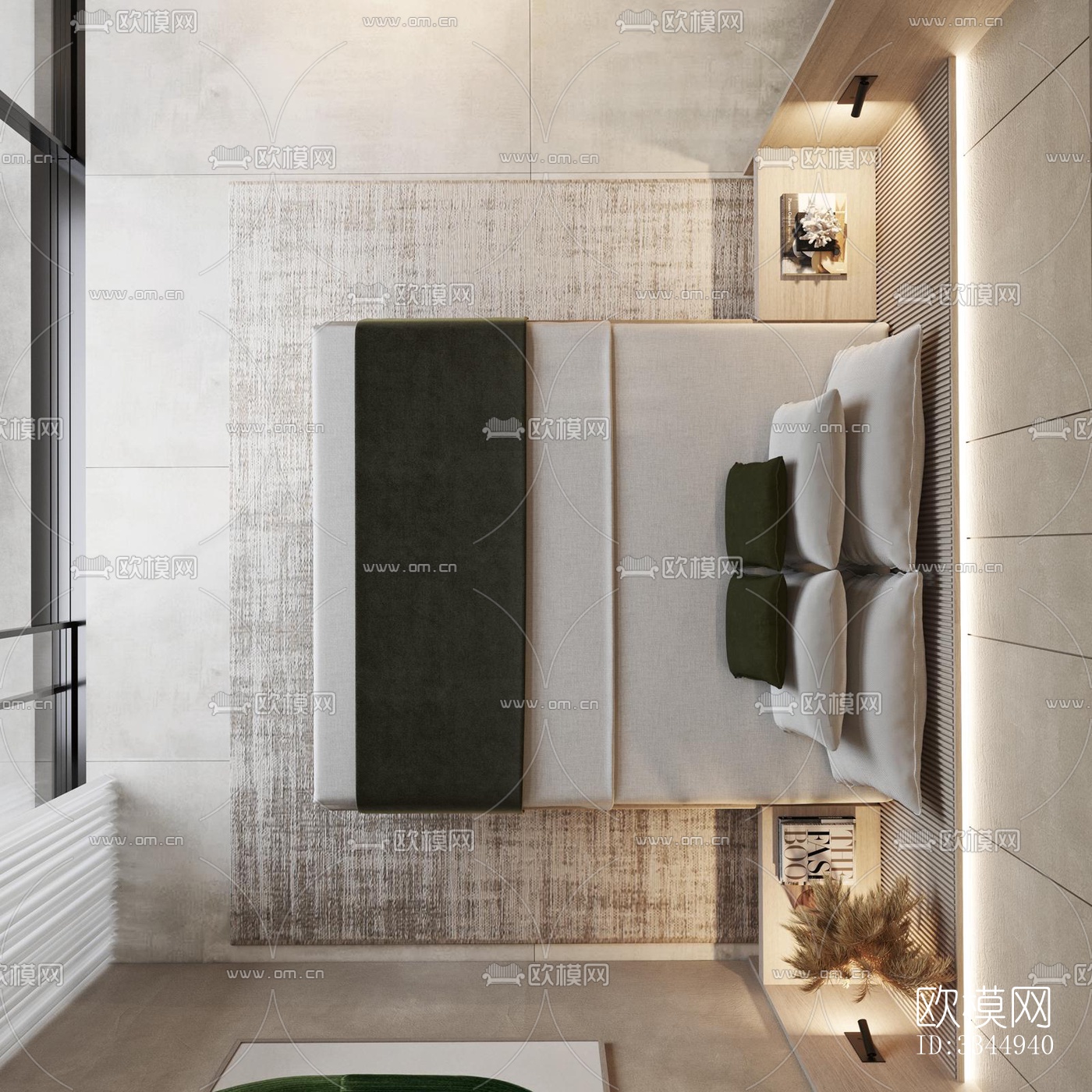 现代卧室效果图下载（渲染图5）