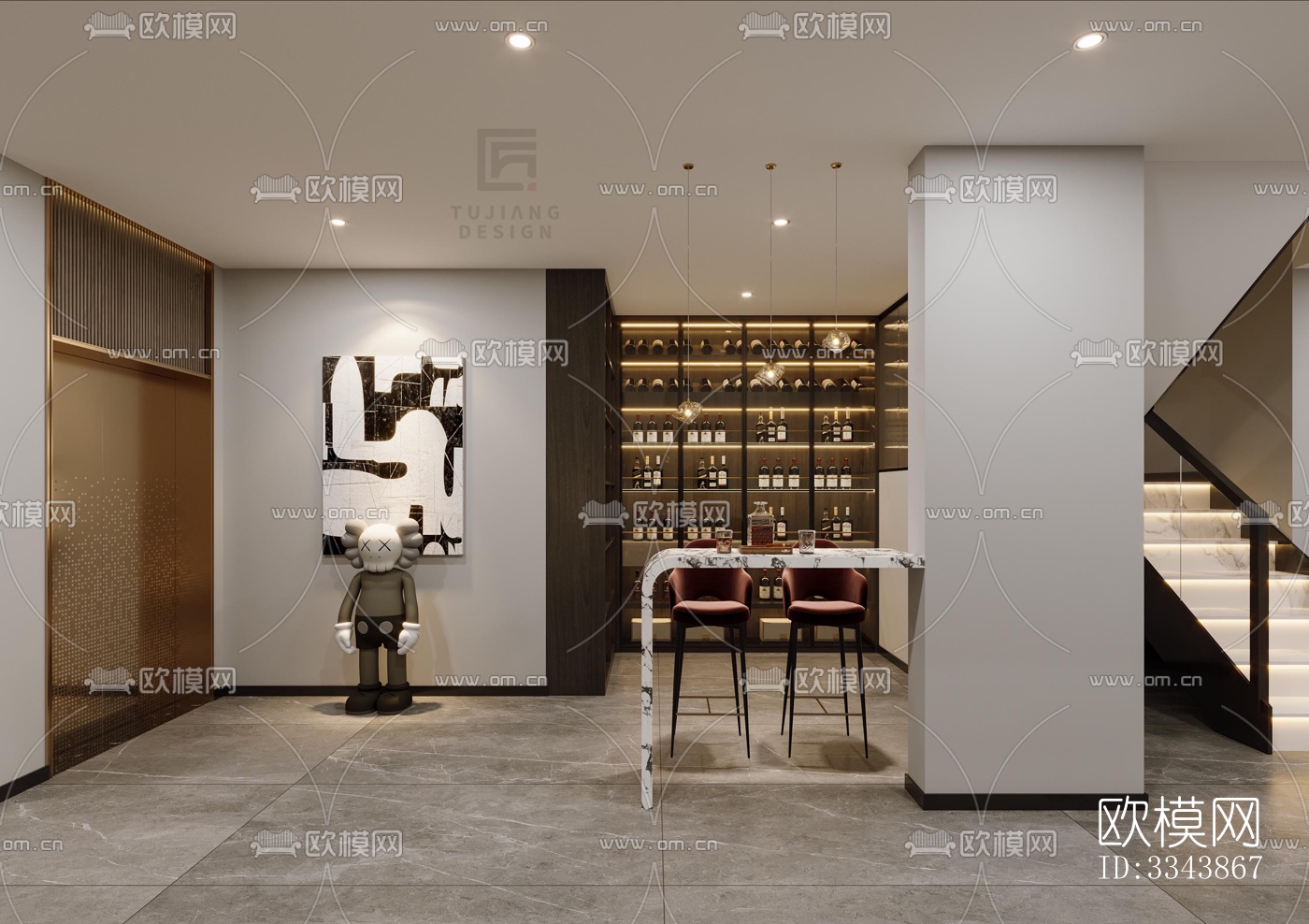 现代别墅效果图下载（渲染图3）