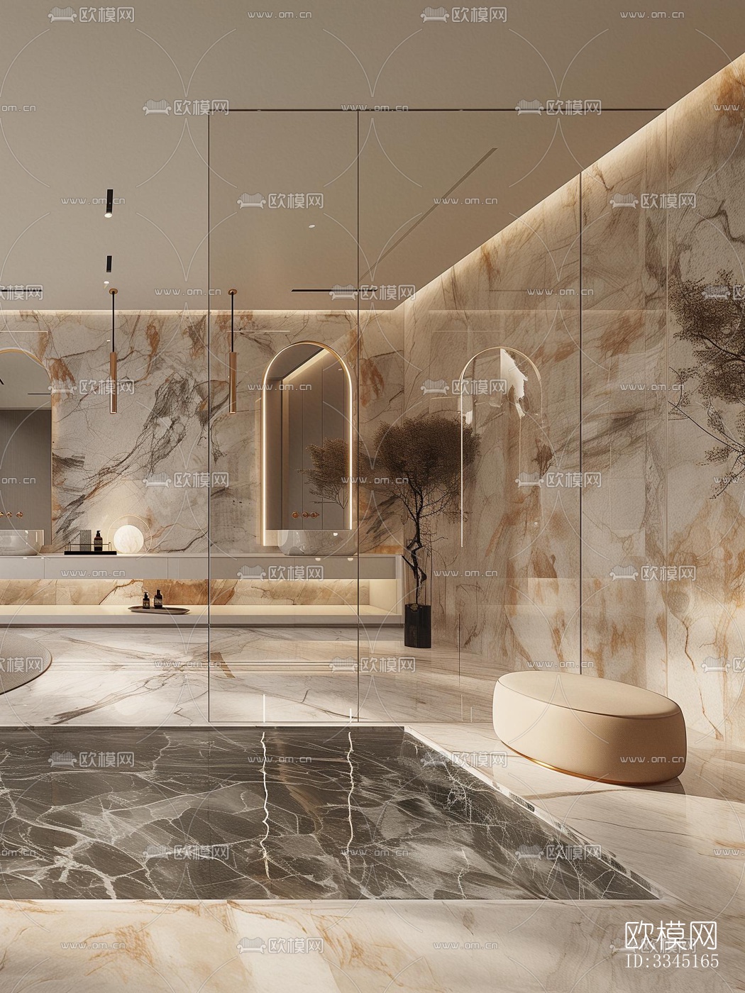 现代卫生间效果图下载（渲染图4）