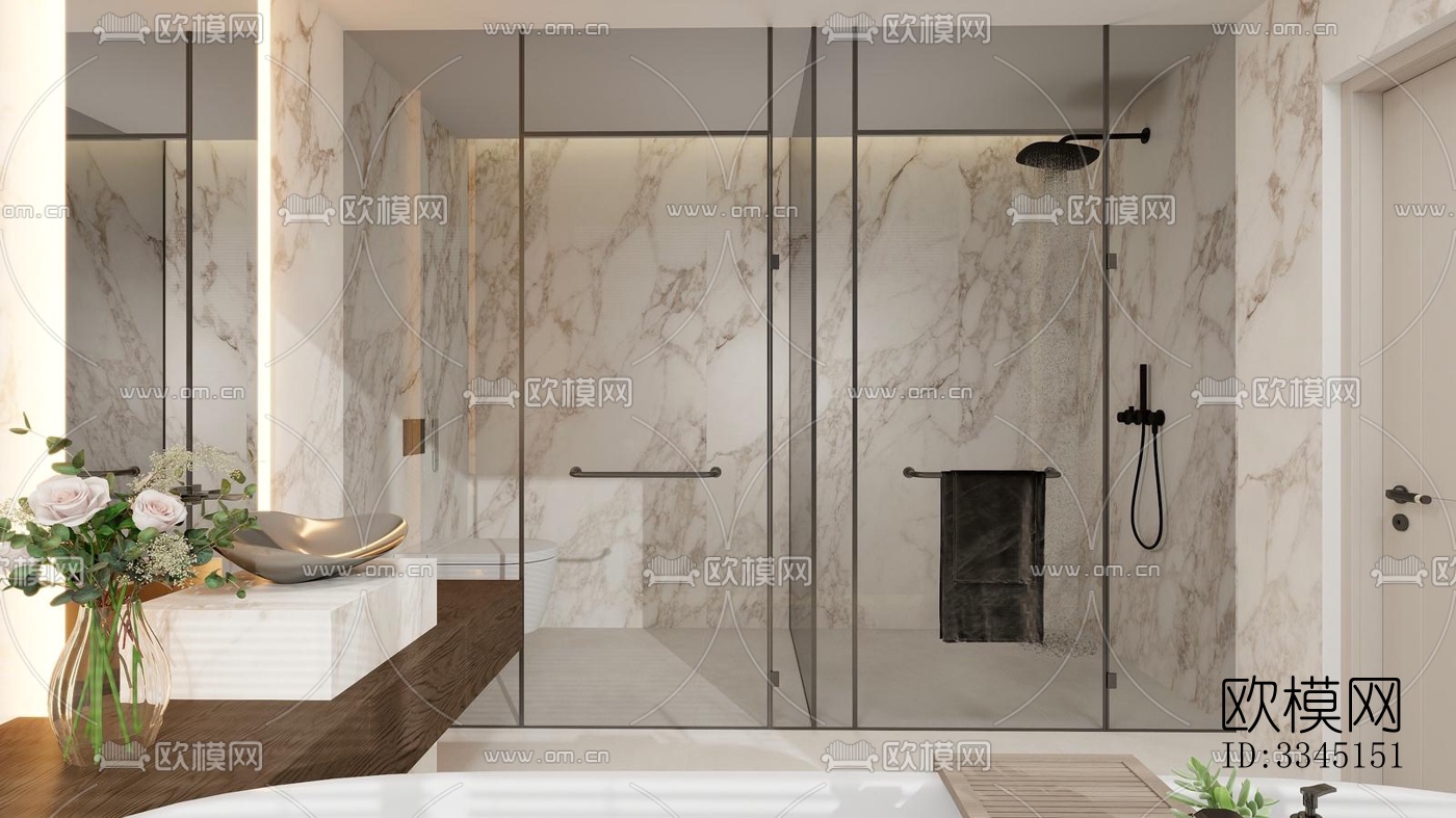 现代卫生间效果图下载（渲染图9）