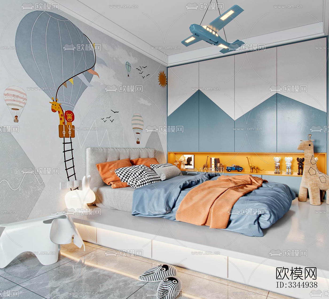 现代卧室效果图下载（渲染图14）