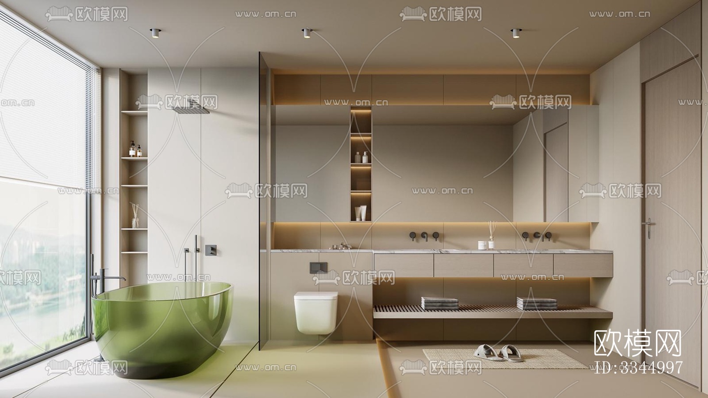 现代卫生间效果图下载（渲染图11）