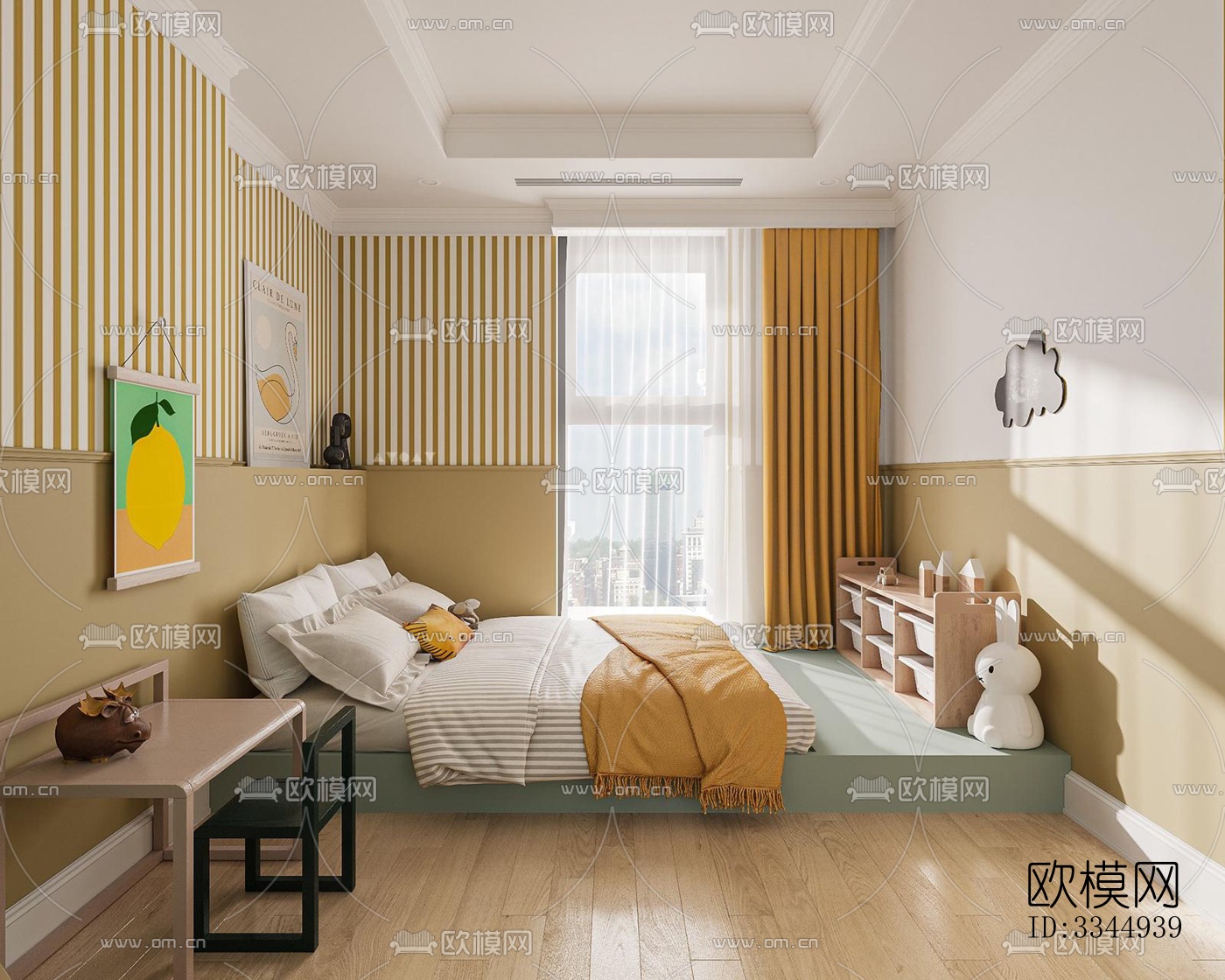 现代卧室效果图下载（渲染图3）