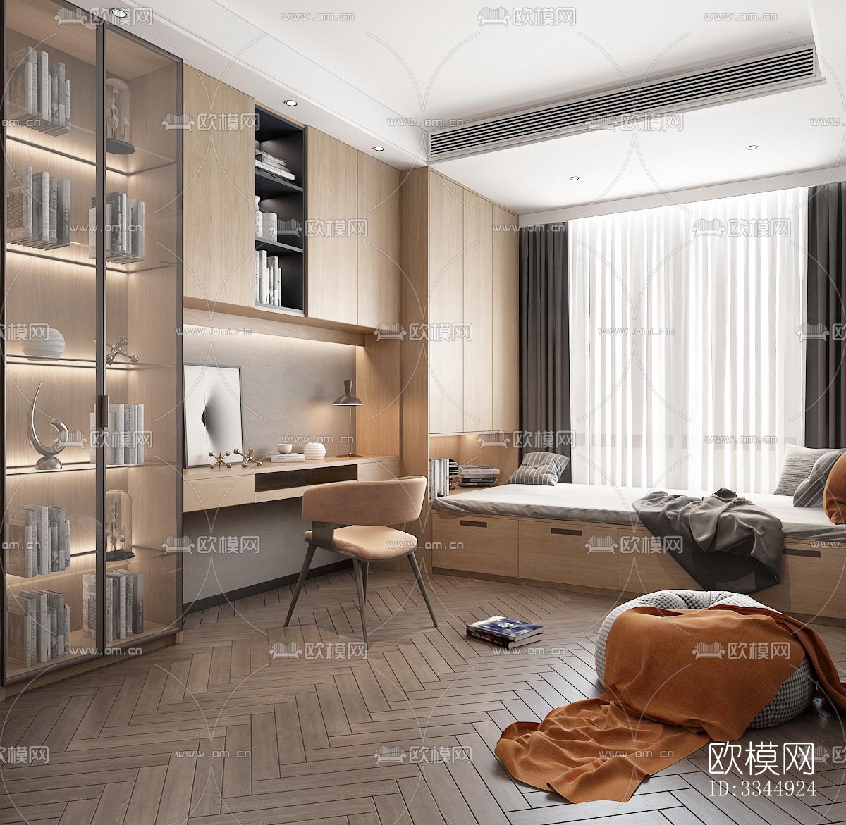 现代卧室效果图下载（渲染图10）