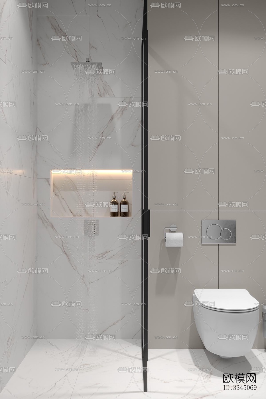 现代卫生间效果图下载（渲染图3）