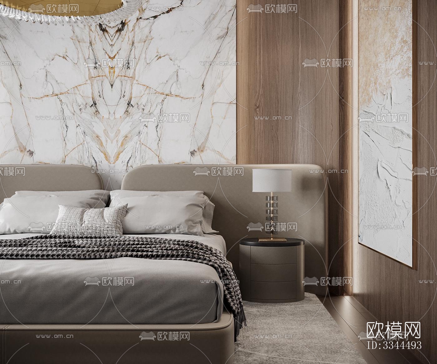 现代卧室效果图下载（渲染图10）
