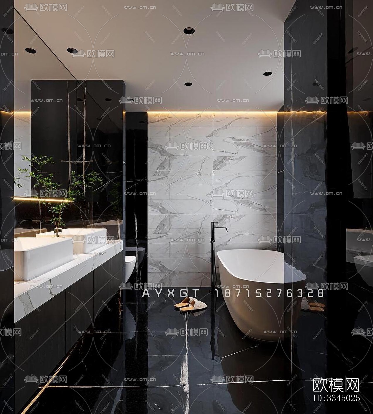 现代卫生间效果图下载（渲染图2）