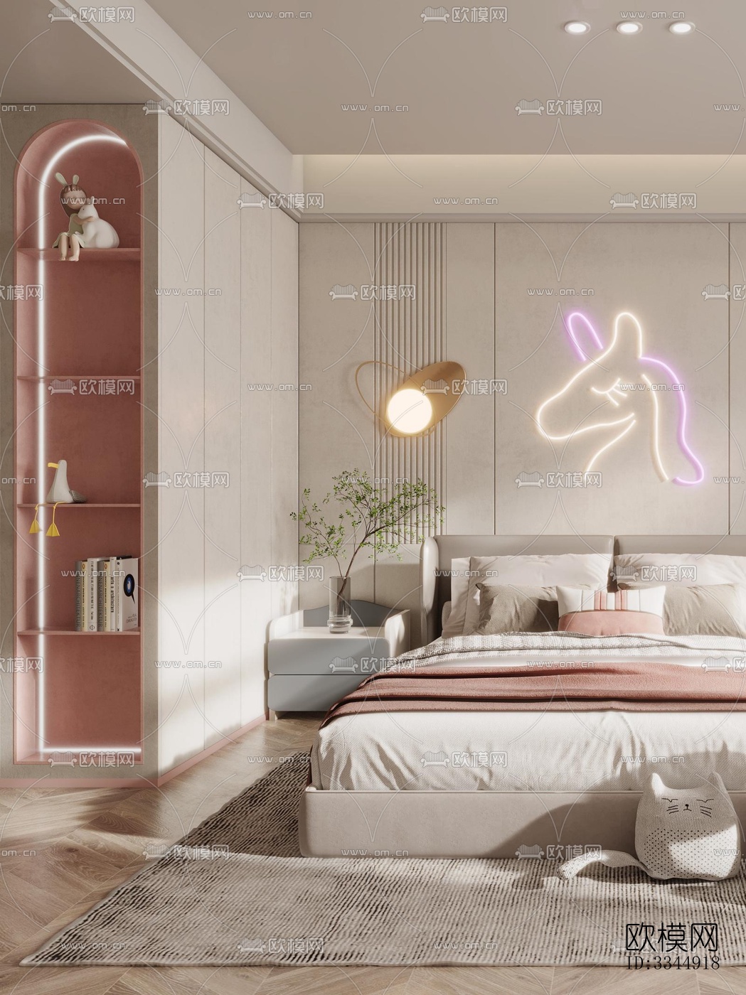 现代卧室效果图下载（渲染图4）