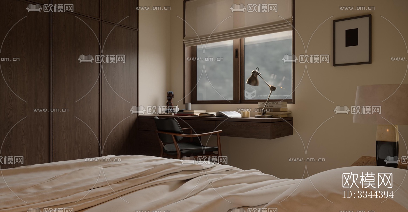 现代卧室效果图下载（渲染图4）