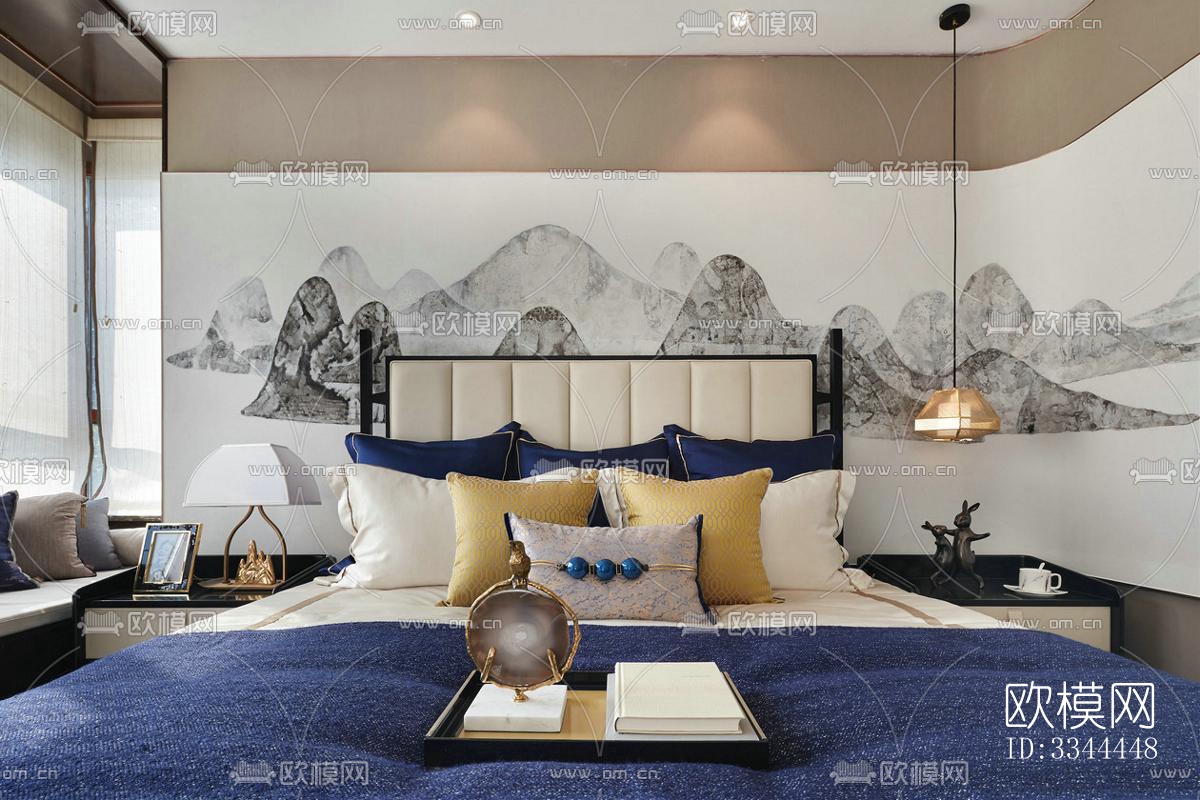 现代卧室效果图下载（渲染图2）