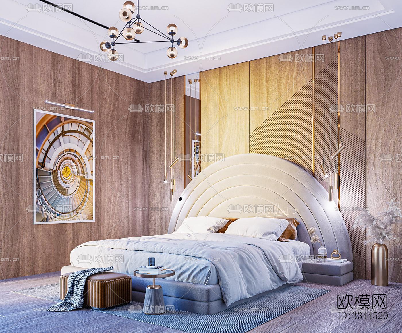 现代卧室效果图下载（渲染图2）