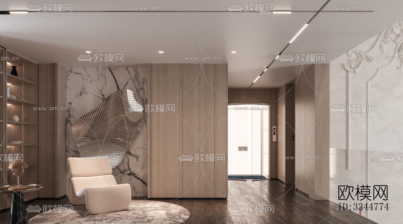 现代卧室效果图下载（渲染图3）