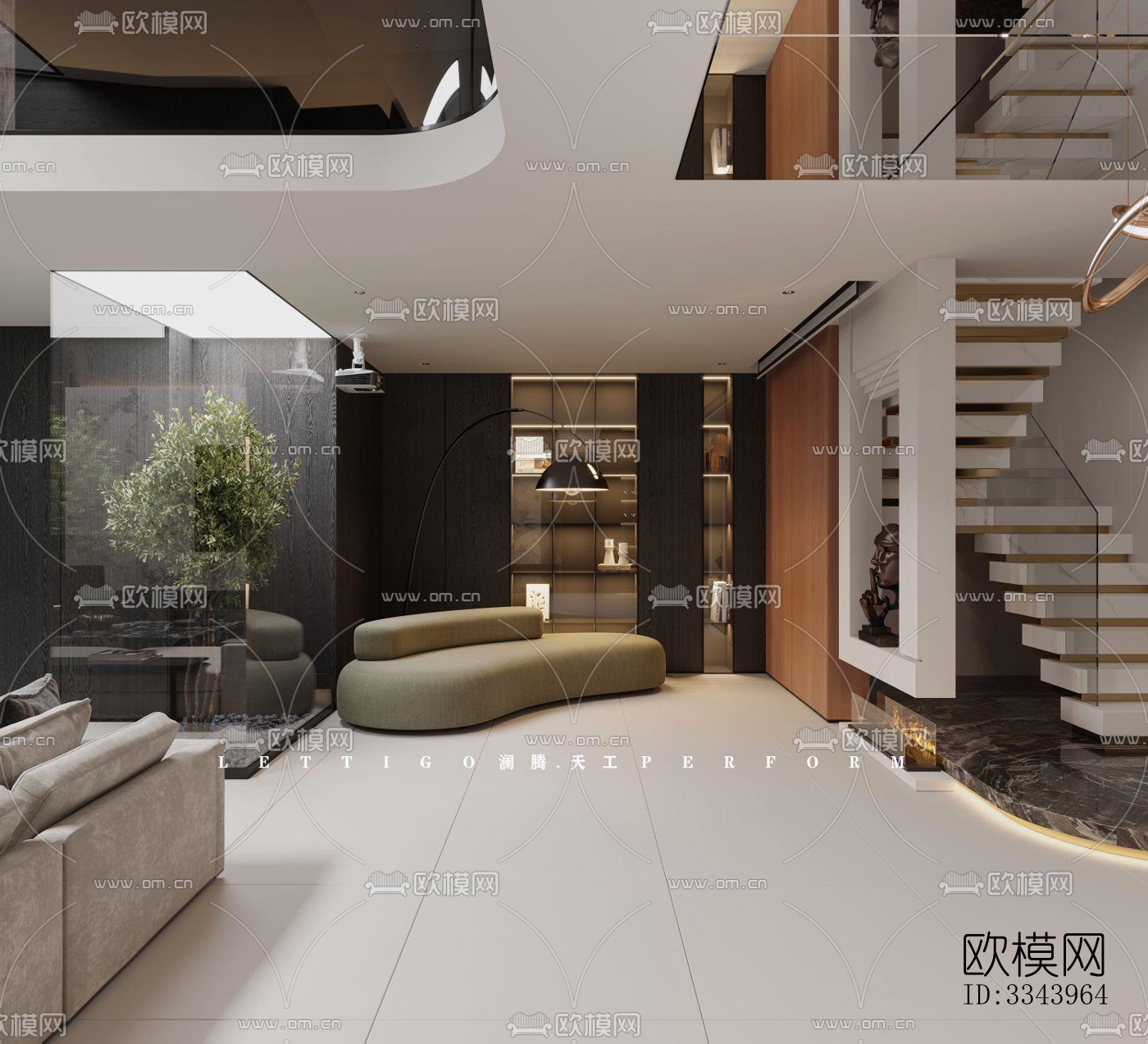 现代别墅效果图下载（渲染图3）