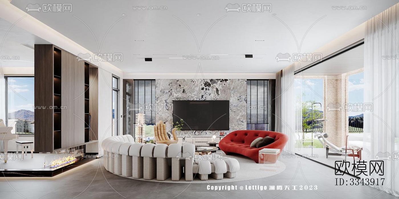 现代别墅效果图下载（渲染图1）