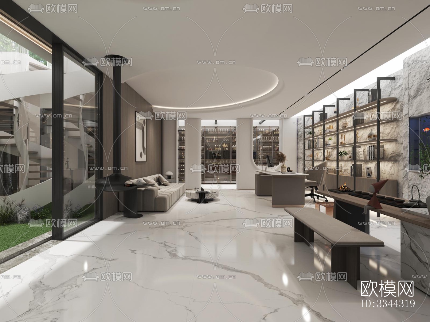 现代别墅效果图下载（渲染图3）