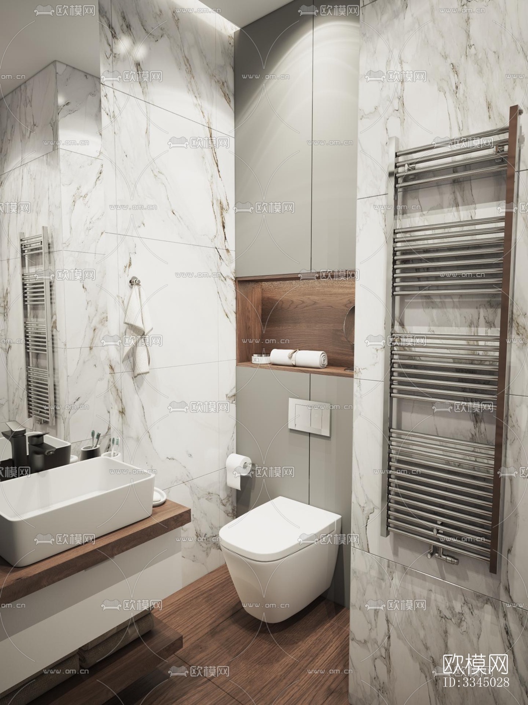 现代卫生间效果图下载（渲染图2）