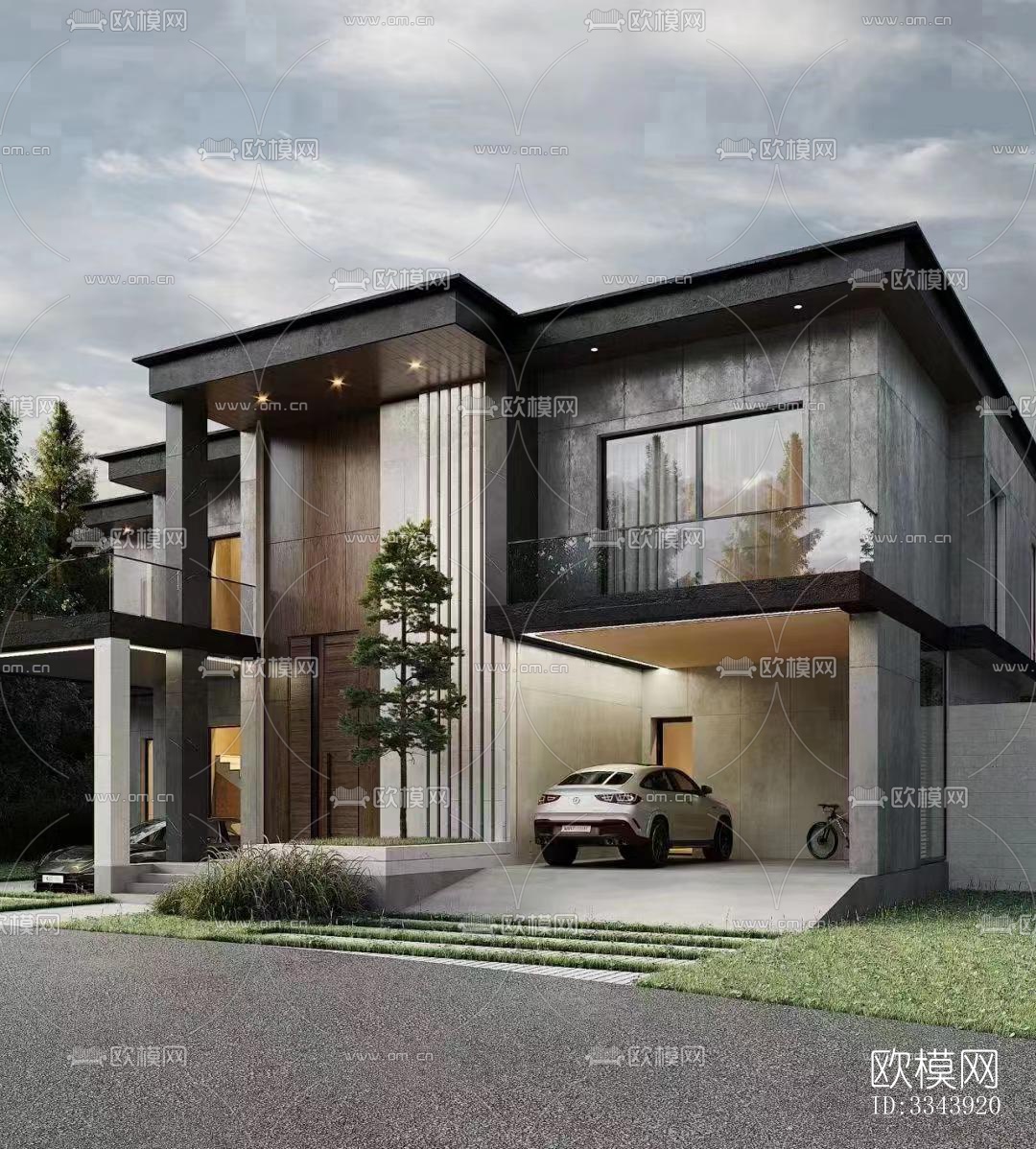 现代别墅效果图下载（渲染图1）