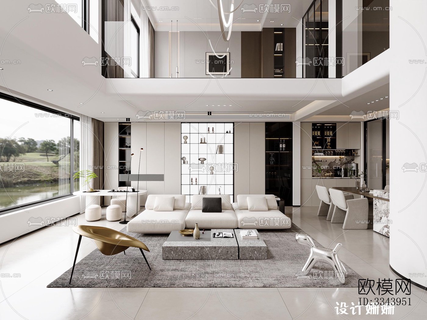 现代别墅效果图下载（渲染图1）