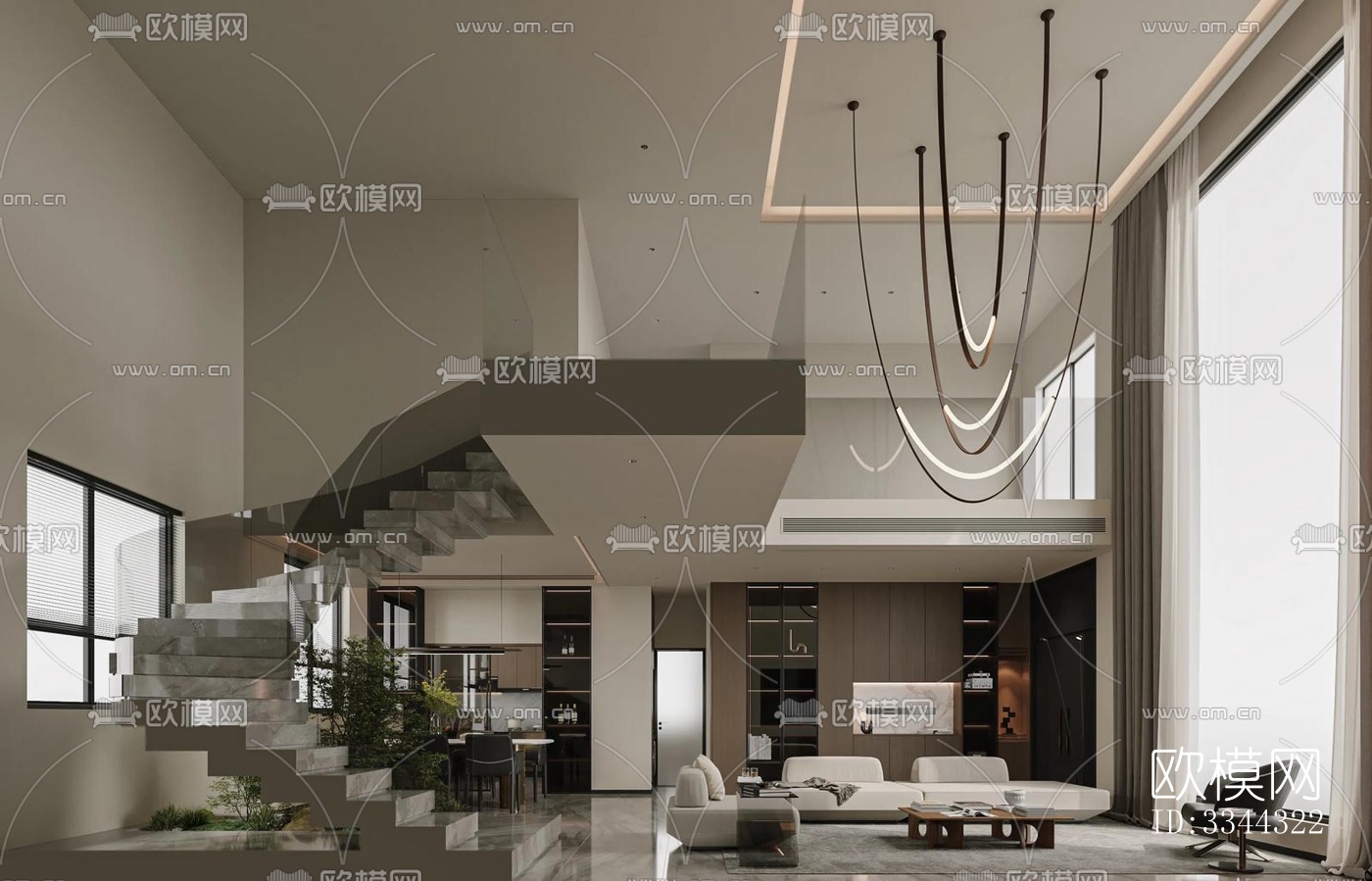 现代别墅效果图下载（渲染图2）