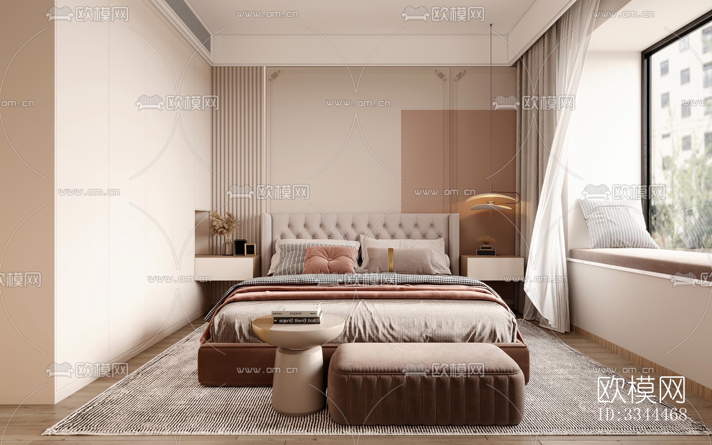 现代卧室效果图下载（渲染图8）