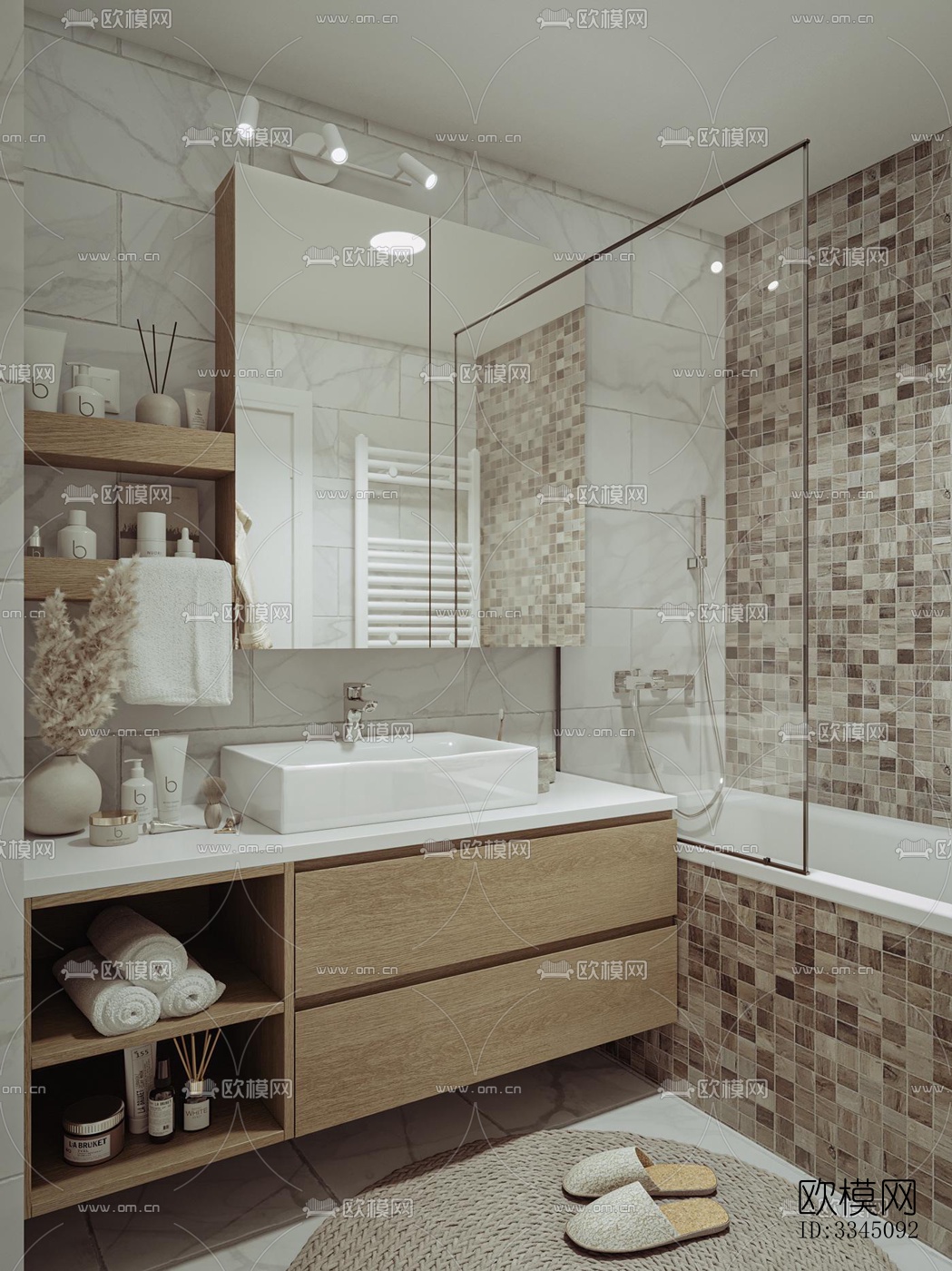 现代卫生间效果图下载（渲染图2）