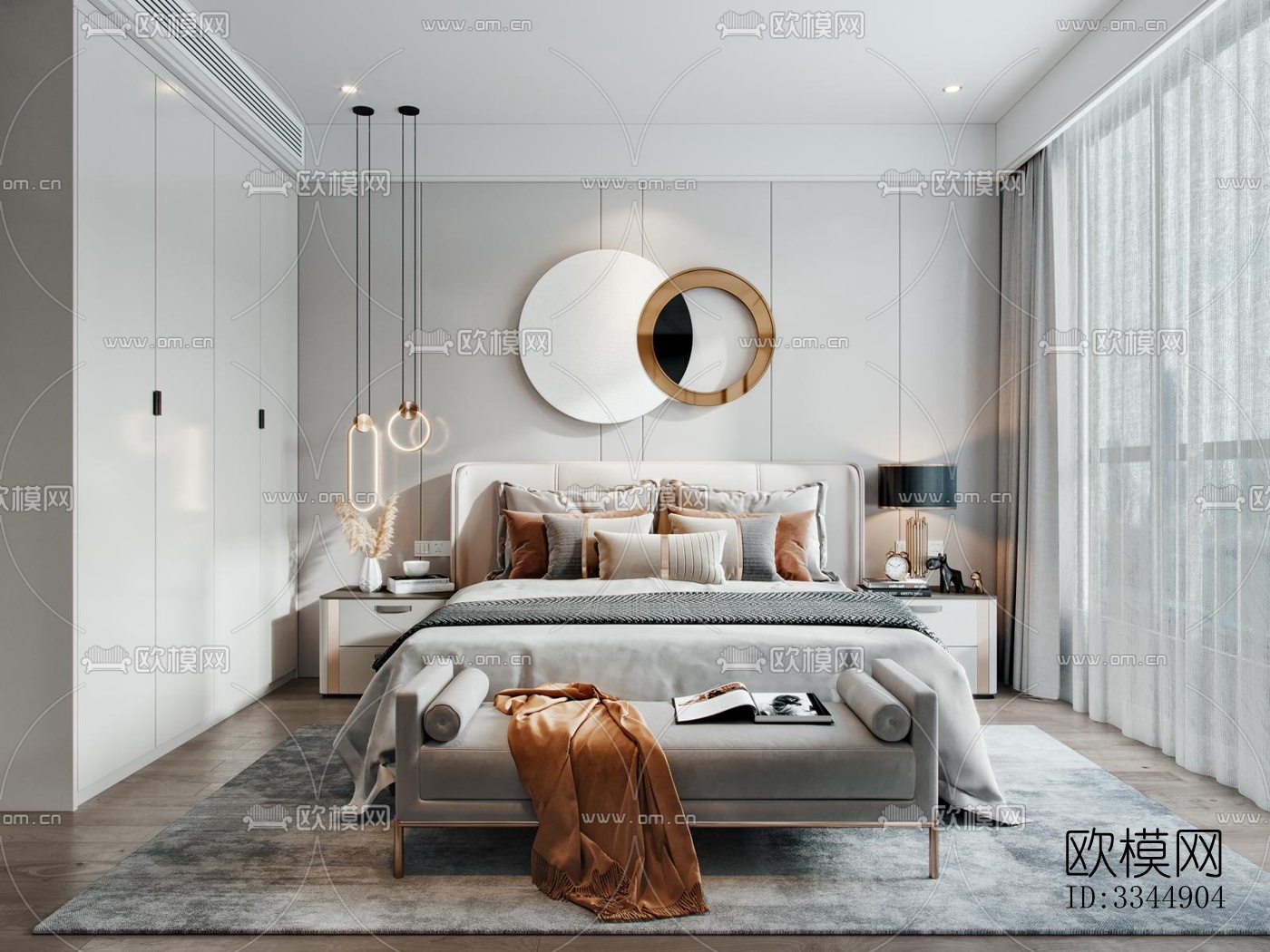 现代卧室效果图下载（渲染图5）