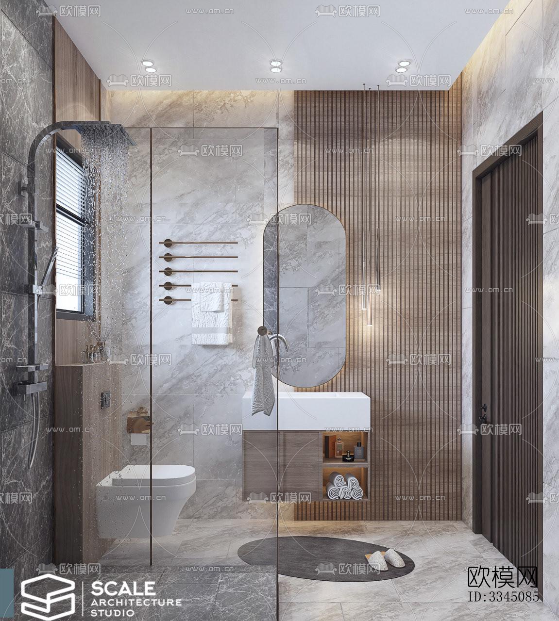现代卫生间效果图下载（渲染图3）