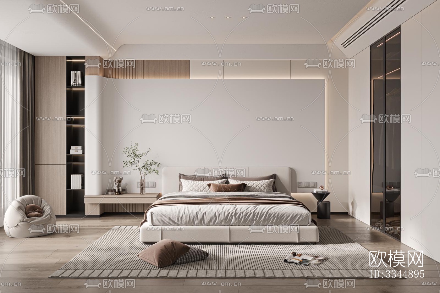 现代卧室效果图下载（渲染图2）