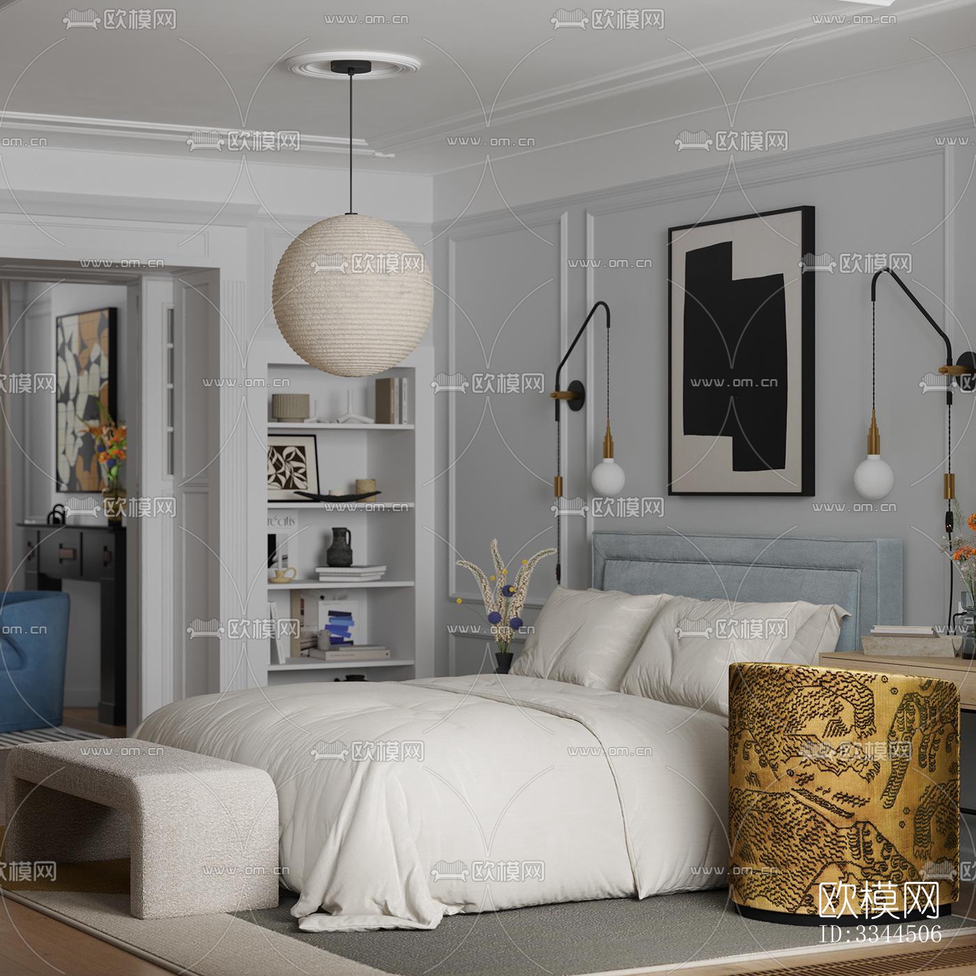 现代卧室效果图下载（渲染图8）