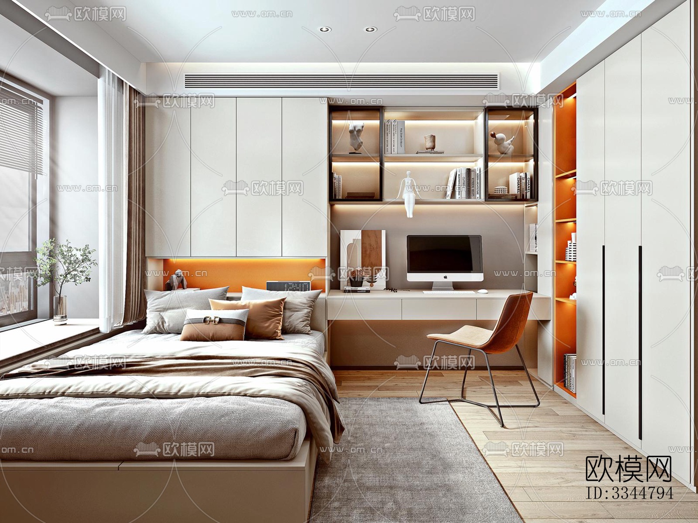 现代卧室效果图下载（渲染图8）