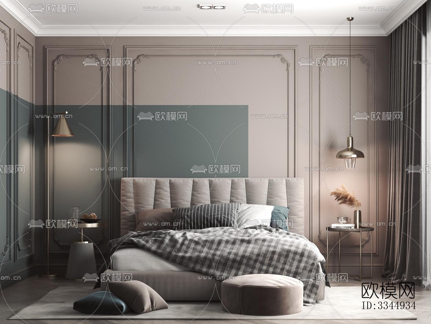 现代卧室效果图下载（渲染图8）