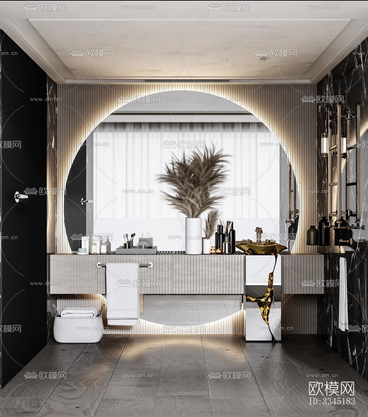 现代卫生间效果图下载（渲染图10）