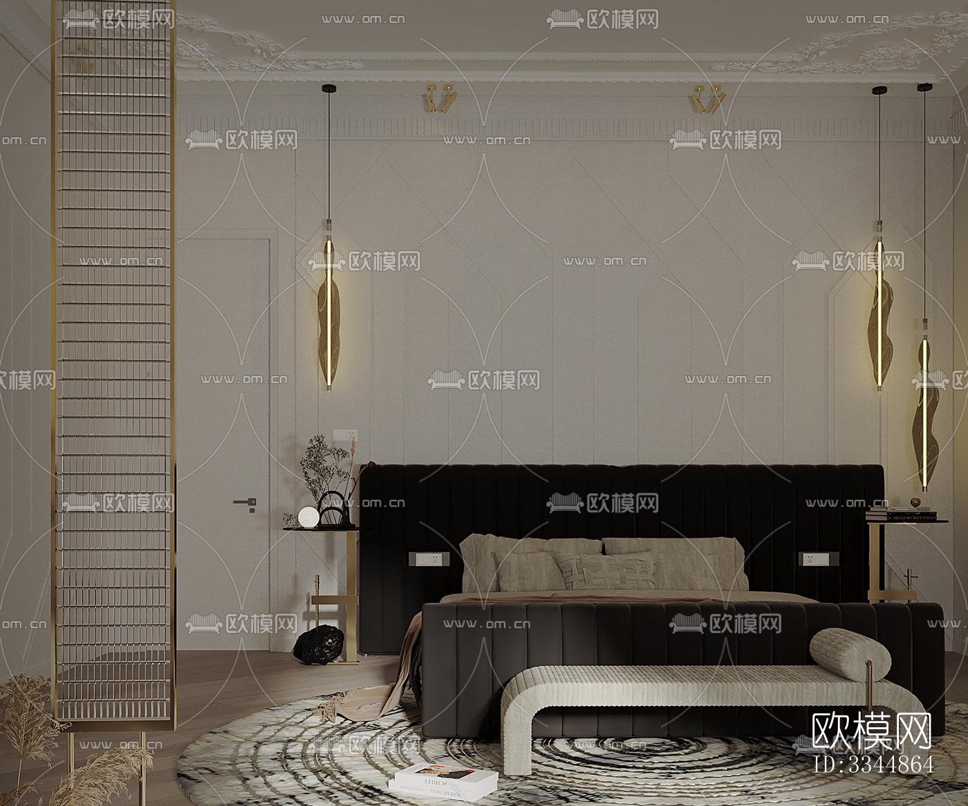 现代卧室效果图下载（渲染图6）