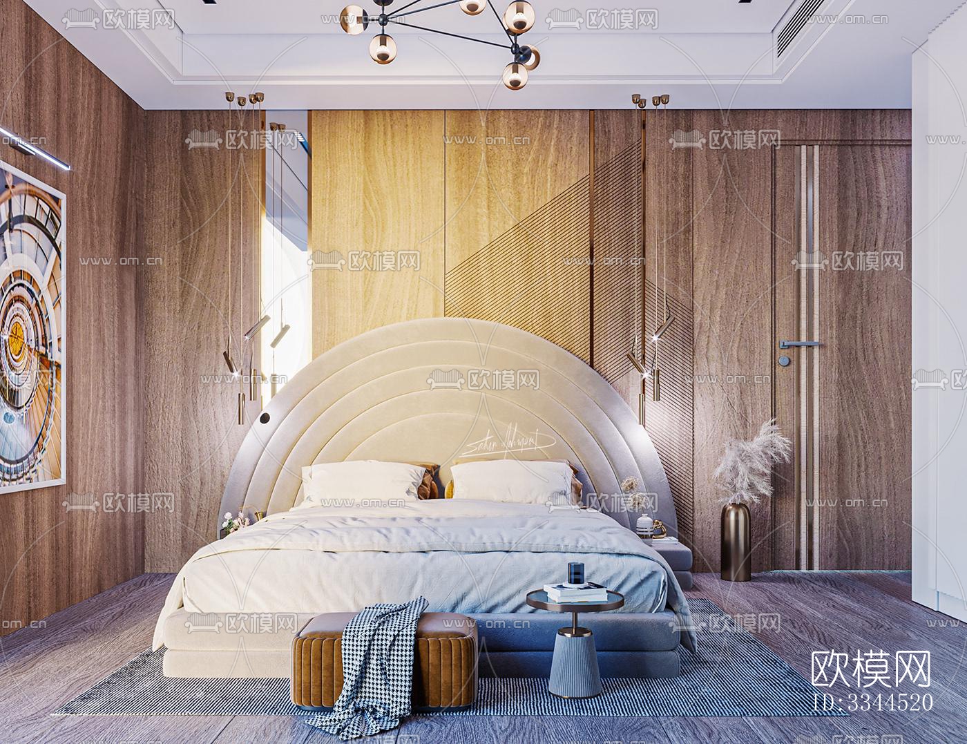 现代卧室效果图下载（渲染图4）