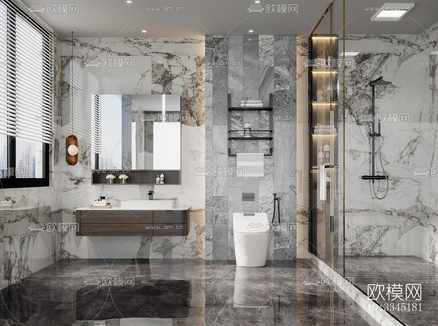 现代卫生间效果图下载（渲染图13）
