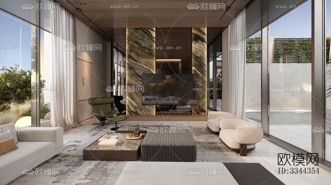 现代别墅效果图下载（渲染图1）