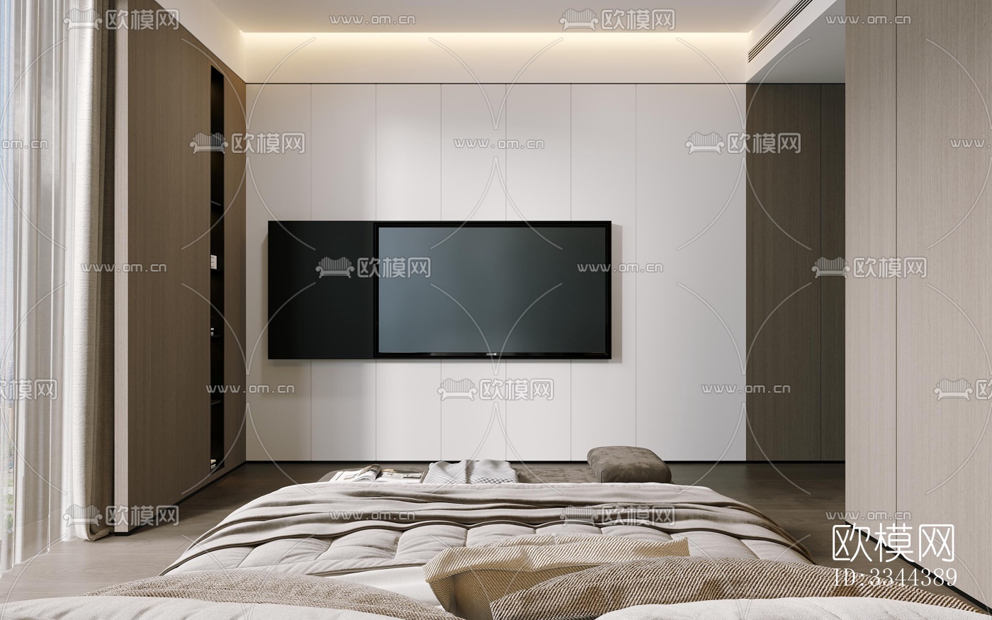 现代卧室效果图下载（渲染图6）