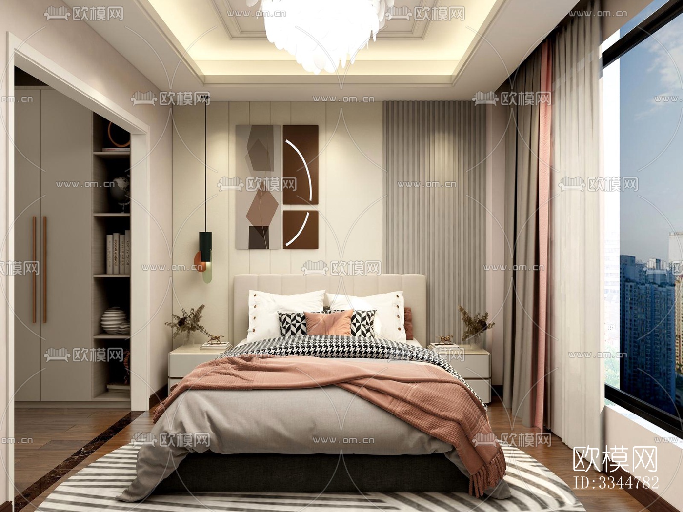 现代卧室效果图下载（渲染图9）