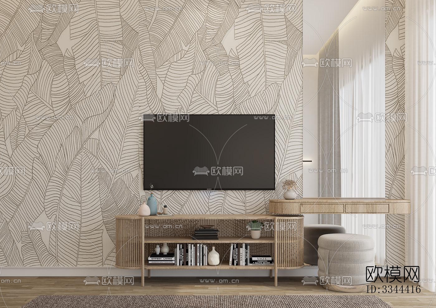 现代卧室效果图下载（渲染图4）