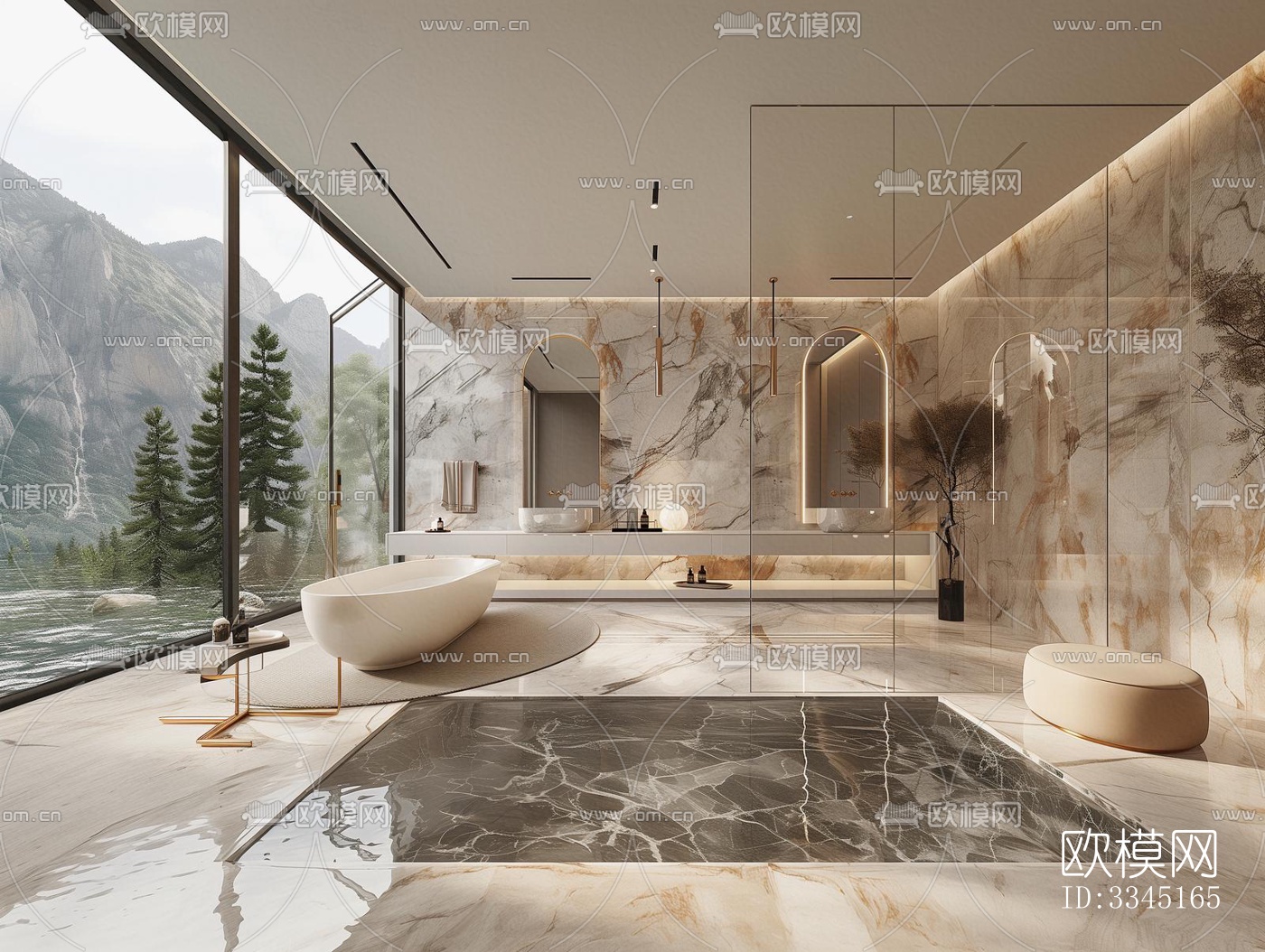 现代卫生间效果图下载（渲染图6）