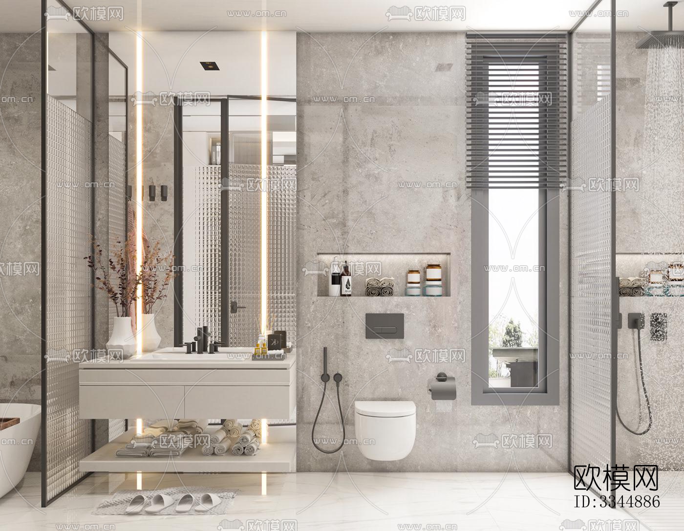 现代卧室效果图下载（渲染图12）