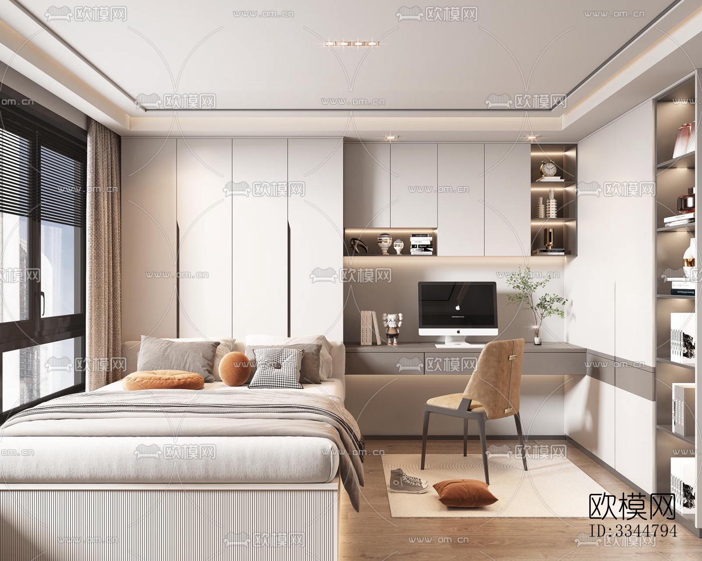 现代卧室效果图下载（渲染图6）