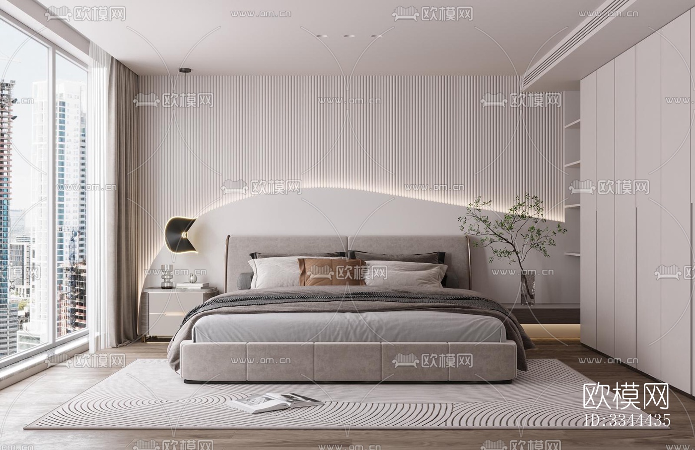现代卧室效果图下载（渲染图18）