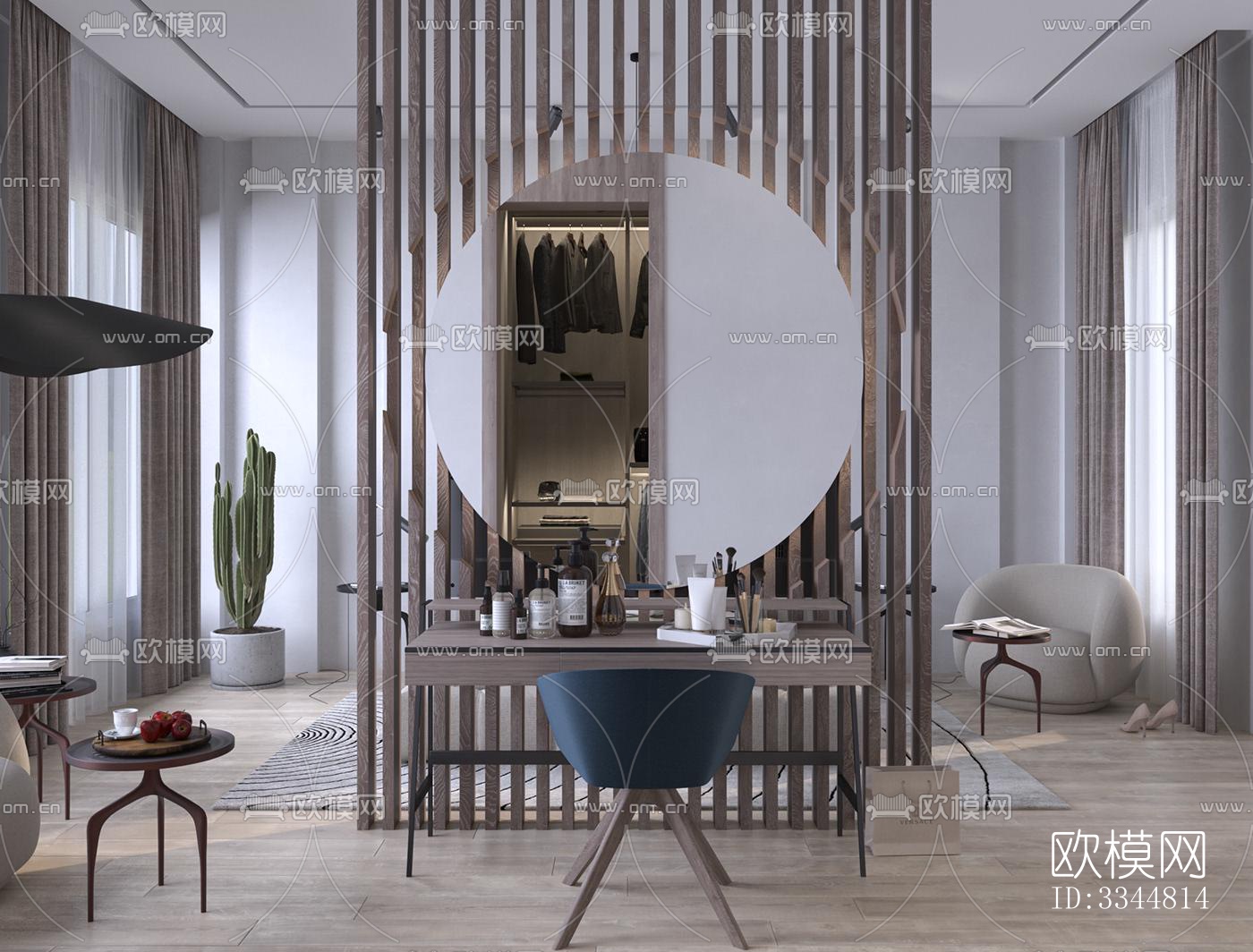 现代卧室效果图下载（渲染图3）