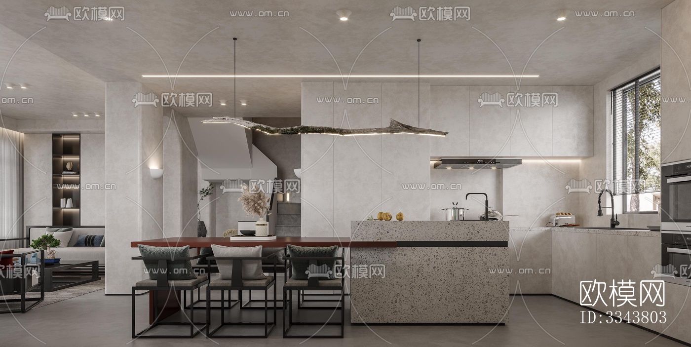 新中式别墅效果图下载（渲染图3）