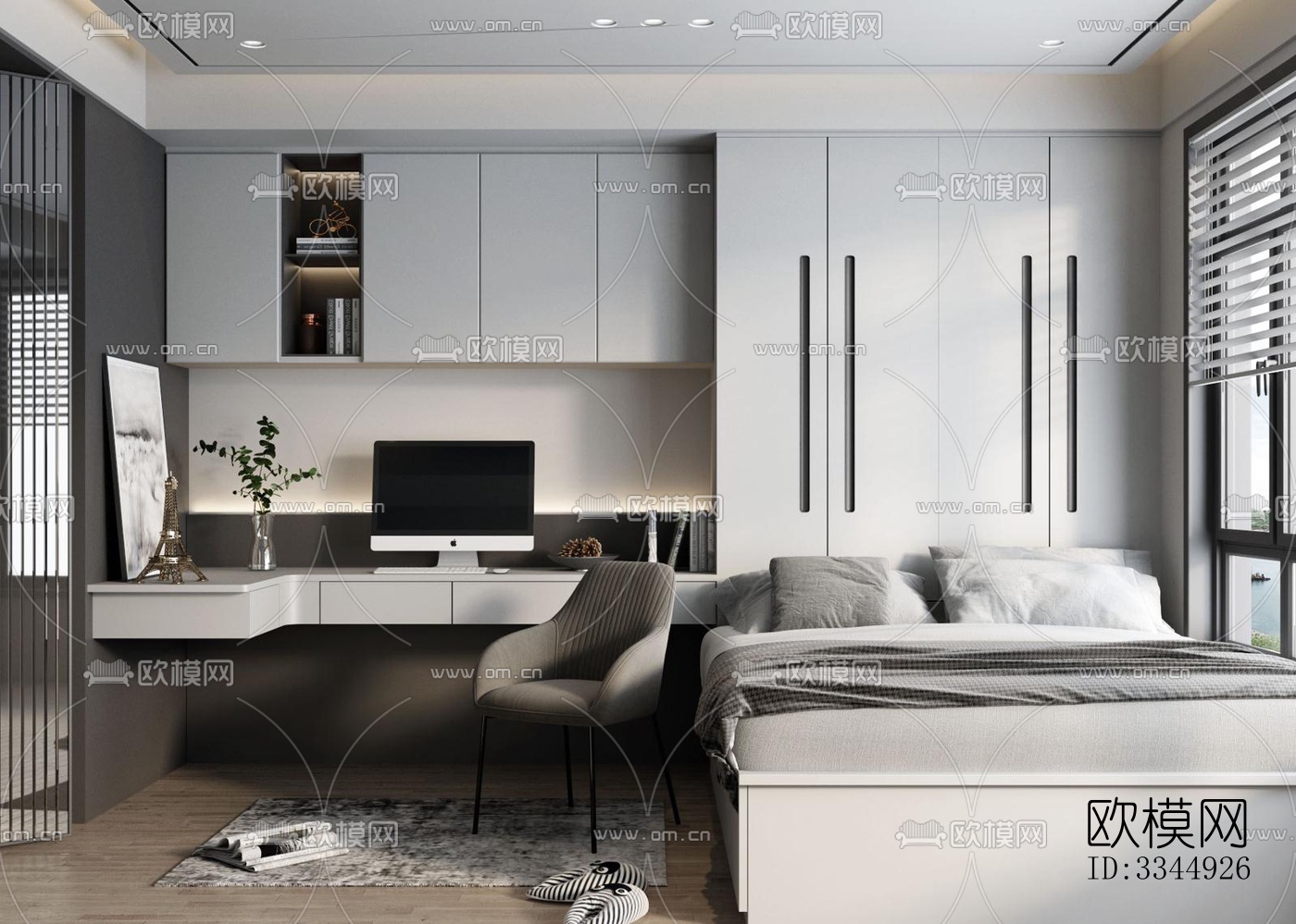 现代卧室效果图下载（渲染图5）