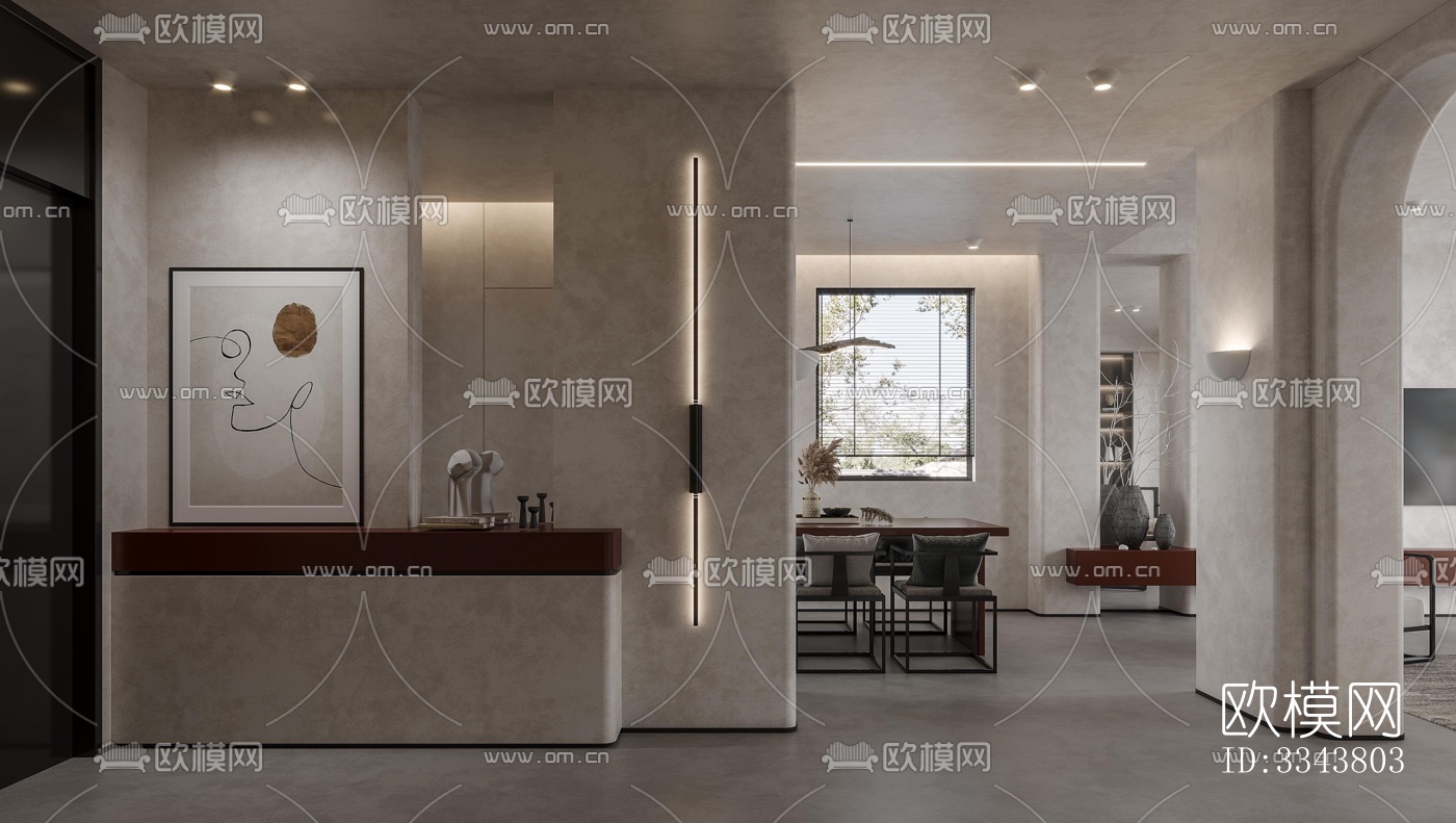 新中式别墅效果图下载（渲染图4）